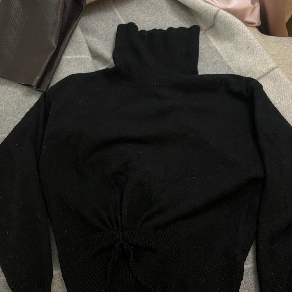 Olivaceous Black Cowl Neck Sweater